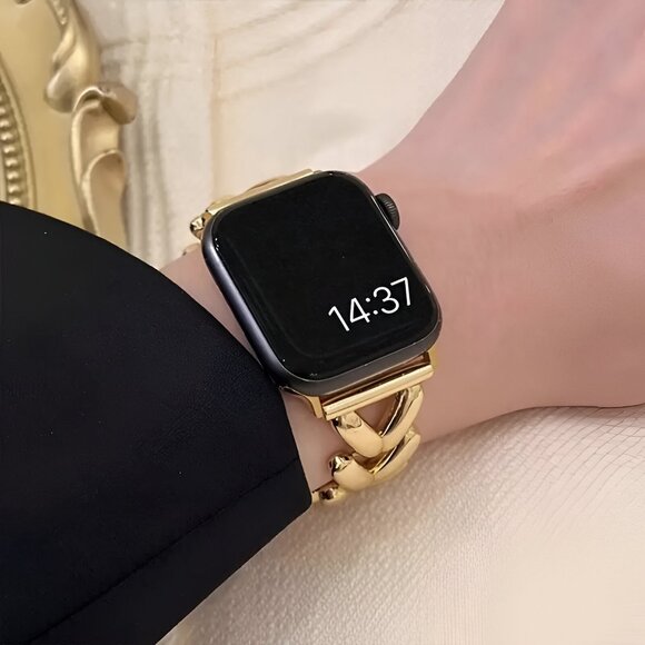 NEW Stylish Adjustable Gold Chain-Link Watch Band For Apple Watch - Picture 7 of 13